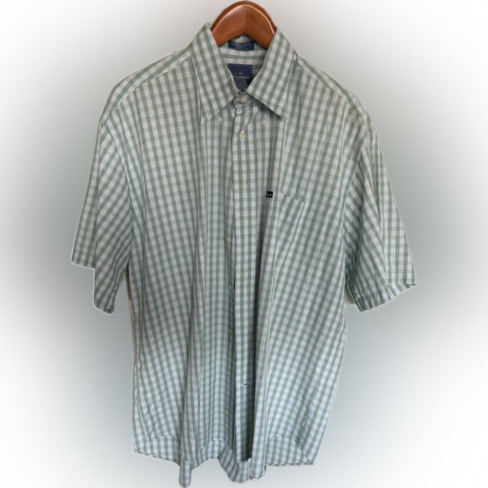 Faconnable Light Green Checkered Men's Shirt